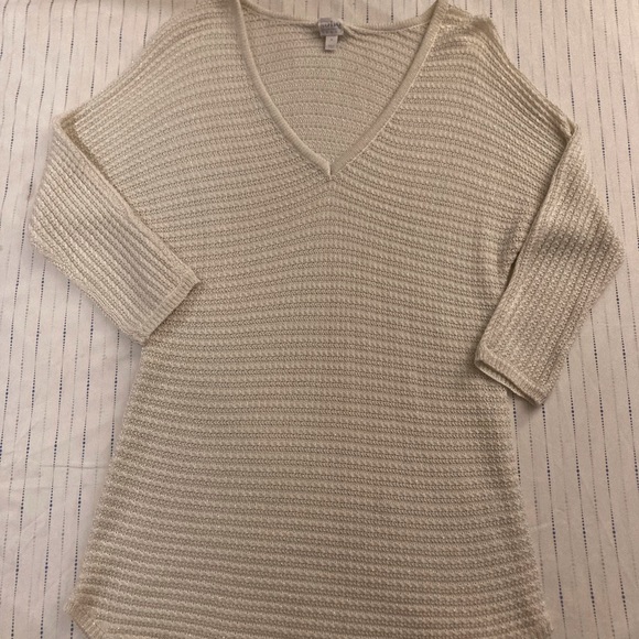 Sparkly off white V neck top - Picture 1 of 5